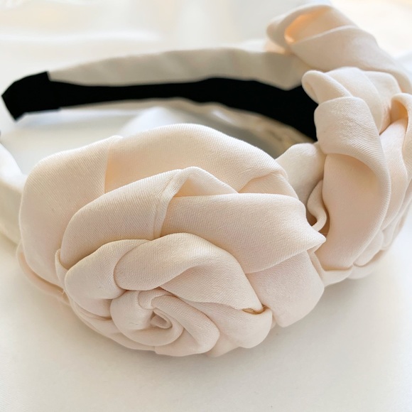 BRIDAL - FLORENCE Roses Statement Headband - Ivory - Picture 2 of 3